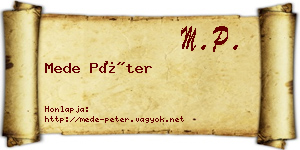 Mede Péter névjegykártya