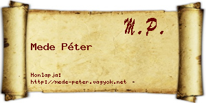 Mede Péter névjegykártya